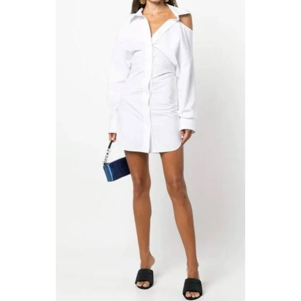 Alexanderwang.t Cutout & Open Back Poplin Shirt Dress White Women’s Size 2 NWT